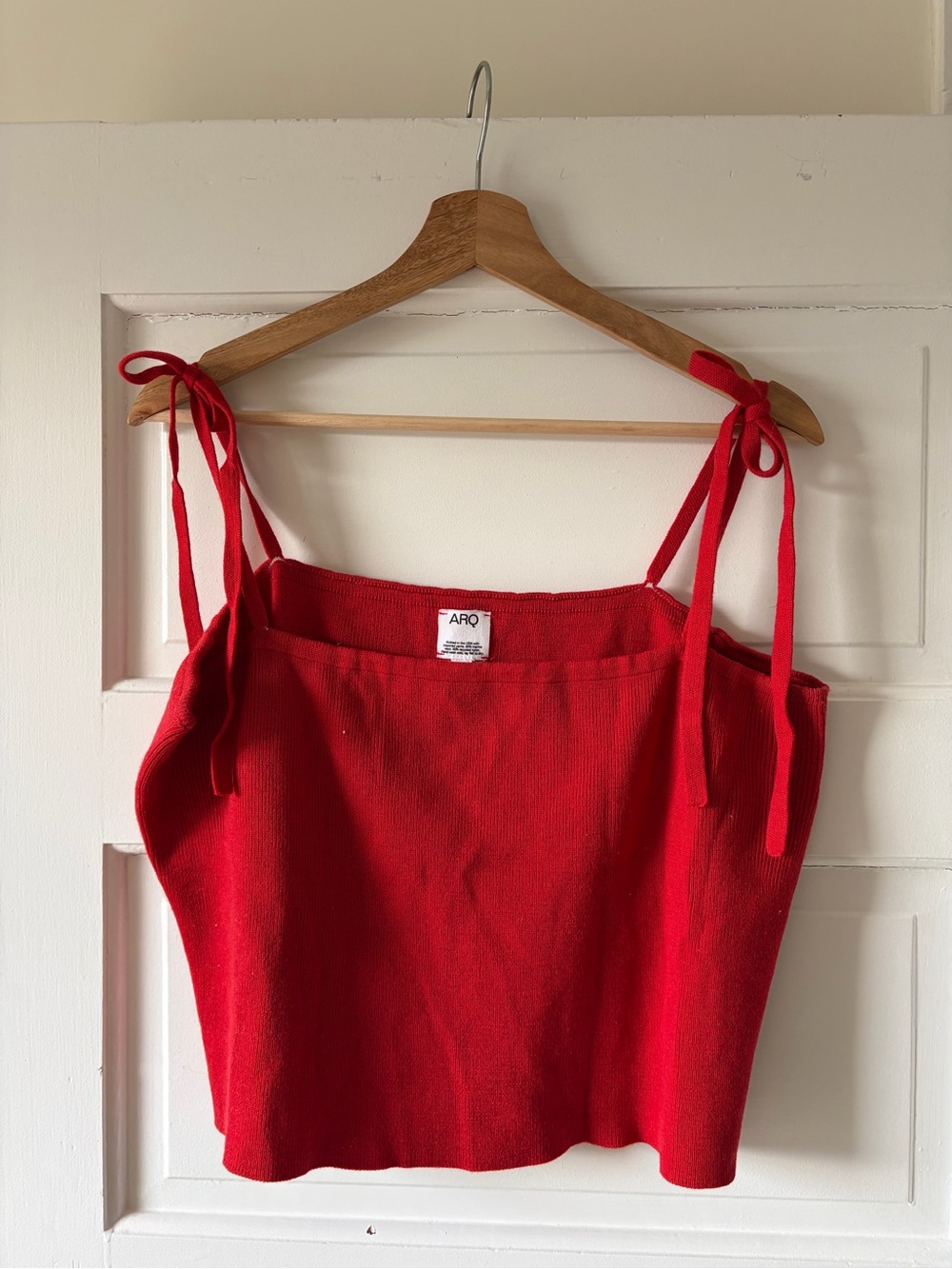 ARQ Vibrant Red Knit Tank with Tie Straps